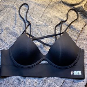VS PINK “BONDED” strappy push-up bra like new!!